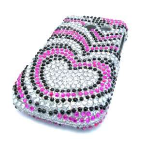  Samsung R375c Straight Talk Pink Hearts Bling Jewel 