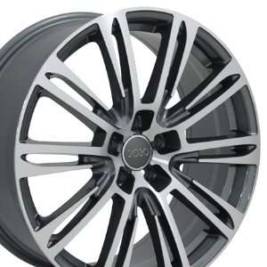  A7 Style Wheel with Machined Face Fits Audi   Gunmetal 
