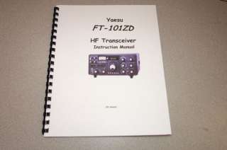 Yaesu FT 101ZD Operating Manual   Comb Bound   NEW  