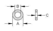 100 #304 Stainless Washer Size=12.7x5.4x1.0mm M5 3/16  