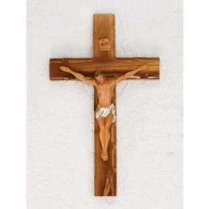  Olive Wood Traditional Wood Crucifix Flesh Tone Corpus 10 
