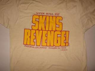 vintage 1983 SUPER BOWL XVII SKINS REVENGE T Shirt SMALL washington 