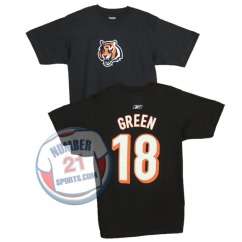 Cincinnati Bengals A.J. Green Black Name and Number T Shirt  