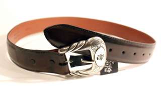 Lucchese Classics Straight Goat Leather Belt Dark Brown Size 34 W2231S 