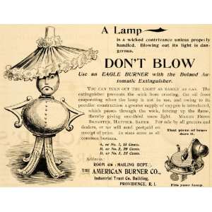  1895 Ad American Burner Eagle Lamp Boland Automatic 