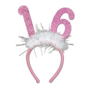   16th Birthday Glittered Pink Boppers with Marabou Trim Toys & Games