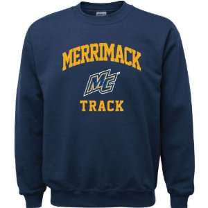  Merrimack Warriors Navy Youth Track Arch Crewneck 