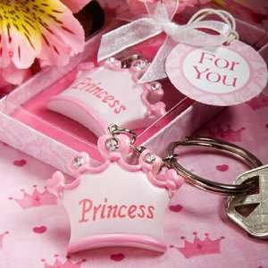  Pink Crown Themed Princess Key Chains 