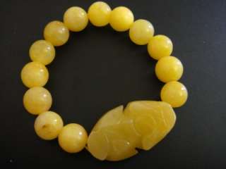 Yellow Jade Bracelet Pi Xiu Yao Xie Dragon Feng Shui  