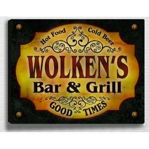  Wolkens Bar & Grill 14 x 11 Collectible Stretched 