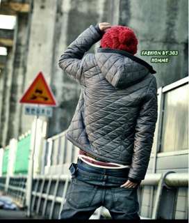 Korean Slim Fit Inspiration Diamond Grid Cotton padded Clothes Coat 