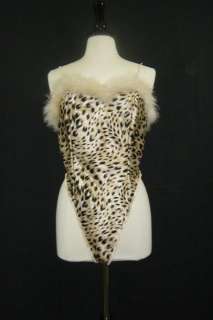Seductive Wear Leopard Animal Print Silky Satin Teddie Marabou Large 