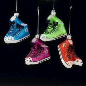  New   Pack of 8 Mouth Blown Glass High Top Sneakers Tween 