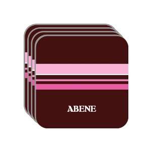 Personal Name Gift   ABENE Set of 4 Mini Mousepad Coasters (pink 