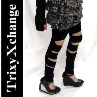 Womens Leggings Leg Warmers Boot Covers Black Slasher Ripped Chic Pink 