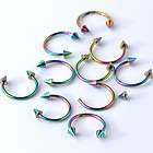   /1mm Colorful Hoop Spike Nose Ring Bars Body Piercing Surgical Steel