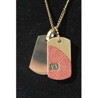 Armani Exchange A/X Dog Tag Pendant Chain Necklace BNWT 100% Authentic 
