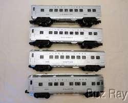 Lionel 2421 2422 2423 2429 Silver Black Passenger Cars  