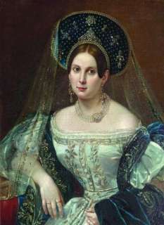    Art Antique Oil Painting female Portrait Noblewoman 24x36  