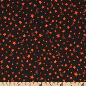  45 Wide Witching Hour Stars Black Fright Fabric By The 