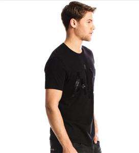Authentic NWT Armani Exchange AX Men Beaded Tee T Shirt Top Black 
