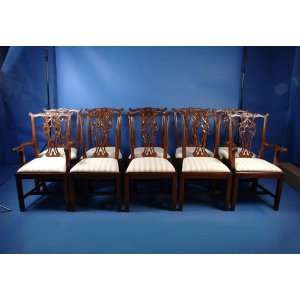  Set of 10 King James Mahogany Dining Chairs Furniture 