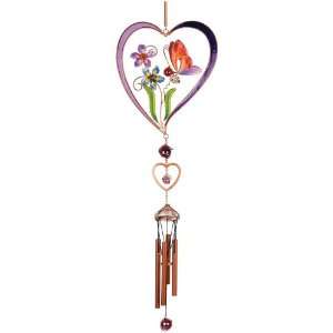  Carson Home Accents Wireworks Butterfly Heart Chime Patio 