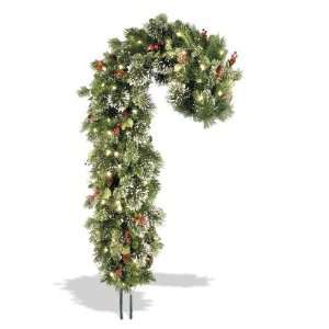  42 Wintry Pine Pre Lit Candy Cane Decoration with 