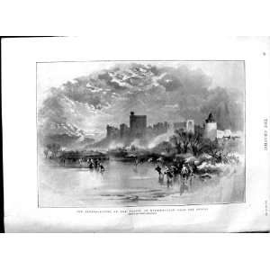    1891 Ice Skating River Thames Windsor Brocas Winter