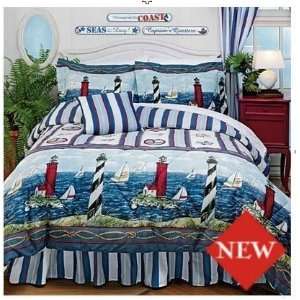   Nautical Twin Comforter, Sham & Bedskirt (3 Piece Bedding) Home