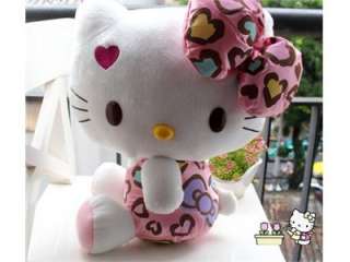 Hello kitty Pink bowknot red heart stuffed plush S size 26cm  