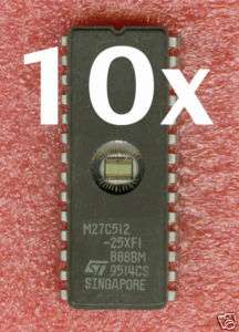 10x ST 27C512 EPROM M27C512 *512K* DIP28  