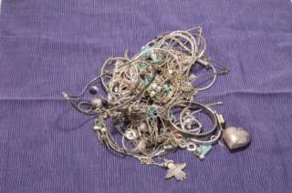 Scrap and Wearable Sterling Silver Jewelrey Lot   500 Grams  