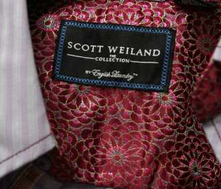 ENGLISH LAUNDRY Scott Weiland mens IRONVILLE grey stripe dress Shirt 