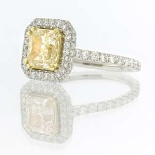 26ct Fancy Yellow Radiant Cut Diamond Engagement Anniversary Ring 