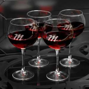 Red Wine QuartetSet of 4 Glasses Personalized  Kitchen 