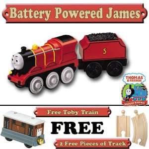  Battery Powered James with Free Track & Free Toby Train 