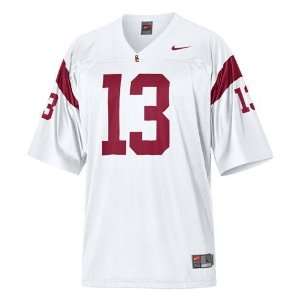  USC Trojans #13 Replica Football Jersey (White) Sports 