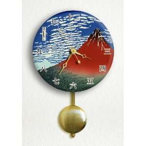   South Wind, Clear Sky Red Fuji 6 Pendulum Wall Clock 