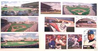 Wrigley Field Ernie Banks Chicago Cubs art cards gsart  