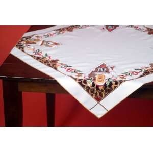  Wimpole Gingerbread House Linen Table Cloth 36 Square 