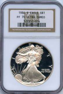 1986 S NGC PF 70 Proof Silver Eagle Ultra Cameo  