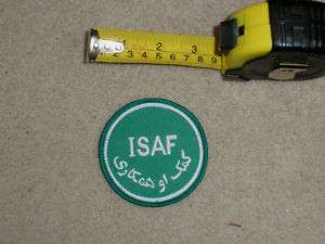 ISAF AFGHANISTAN VELCRO BACKED ARABIC PATCH GREEN #2  