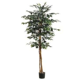   of 2 Potted Artificial Decorative Silk Ficus Trees 6