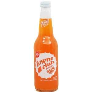 towne club orange flavor soda, 16 fl. oz. glass bottle  