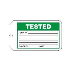  TESTED Tags RV Plastic (5 7/8 x 3 3/8)   1 Pack of 5 