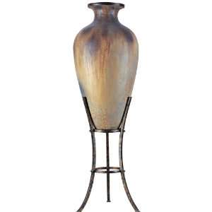  Short Earthen Vase with Pedestal
