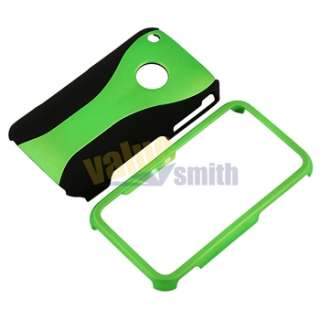 Green/Black 3 Piece Cup Shape Hard Case+Privacy LCD Protector For 
