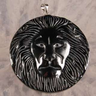G0190 Hematite lion head pendant bead  