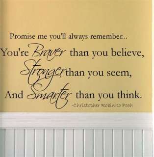 Quote CHRISTOPHER ROBIN to POOH vinyl wall decal/words  